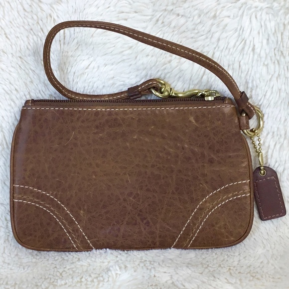 Coach Vintage Brown Leather Wristlet Rare - Picture 7 of 11